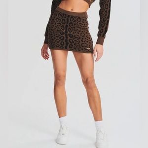 SER.O.YA Gianna Cheetah Jacquard Mini Skirt